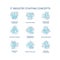 IT industry staffing turquoise concept icons set