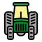 Industry tractor icon, outline style
