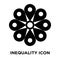 Inequality icon vector isolated on white background, logo concept of Inequality sign on transparent background, black filled