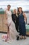 Ines Di Santo, Veronica Di Santo and model posing during the Ines Di Santo Spring 2020 bridal fashion presentation