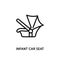 Infant car seat line flat icon. Vector illustration car safety seat.