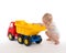 Infant child baby boy toddler big toy car truck red yellow