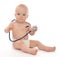 Infant child baby toddler sitting with medical stethoscope