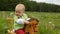 Infant girl rocking horse