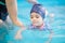 Infant learning to swim