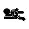 Infant massage black glyph icon