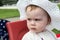 Infant Toddler Girl dressed as Betsy Ross for Fourth of July Parade