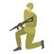 Infantry soldier icon, isometric style