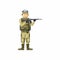 Infantryman with weapons icon, cartoon style