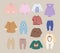 Infants baby child clothes vector.