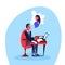 Infatuated businessman sitting office workplace thinking woman dream hard working concept cartoon character isolated