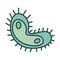 Infected cell with covid19 fill style icon