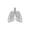 Infected human lungs vector icon