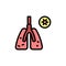 Infected lungs, coronavirus icon. Simple color with outline vector elements of viral pandemic icons for ui and ux, website or