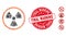 Infected Mosaic Radiation Danger Icon with Grunge Round Final Warning Seal