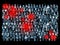 Infected people, spread of the disease virus threat, pixel art illustration