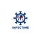 Infectime logo, globe time, virus vector