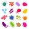 Infection bacteria and pandemic virus vector biology icons