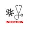 Infection icon, stethoscope icon