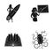 Infection, medicine, hobbies and other web icon in black style.institute, microbe, hygiene, icons in set collection.