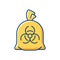 Infectious waste bag RGB color icon