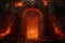 Infernal passage: a fiery gate to hell, Generative AI