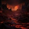 Infernal Radiance: Close Sun Over a Vast Lava Expanse