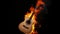 Inferno Harmony: Blaze Engulfs Acoustic Guitar in a Fiery Symphony