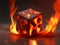 Inferno\\\'s Roll: Captivating Fire Dice Prints for Game Nights and Decor