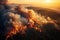 Inferno Unleashed: Aerial View of Intense Wildfire Engulfing Forest