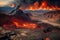 Inferno Unleashed: A Frightening Volcanic Eruption with Lava and Pyroclastic Cloud