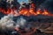 Inferno Unleashed: A Frightening Volcanic Eruption with Lava and Pyroclastic Cloud