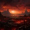 Inferno Unleashed: Giant Sea of Lava in Apocalyptic Landscape