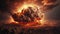 Inferno Unleashed: Massive Explosion with Smoke and Fire in the Sky