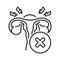 Infertility line black icon. Female reproductive system disease. Sign for web page, mobile app, button, logo. Vector isolated