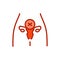 Infertility line color icon. Female reproductive system disease line icon. Isolated vector element.