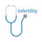 Infertility word and stethoscope icon