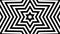 Infinite birth of a six-pointed star black-and-white mask. Tunnel of Hexagram David Star. Seamless loop animation.