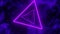 Infinite Fly in Abstract Triangle Neon Glow Tunnel with Nebula Background