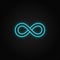 Infinite, infinity neon icon. Blue and yellow neon vector icon