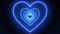 Infinite Looping Animation Neon Blue Lights Love Heart Tunnel and Romantic