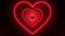 Infinite Looping Animation Neon Red Lights Love Heart Tunnel and Romantic