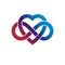 Infinite Love concept, vector symbol created with infinity loop