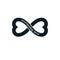 Infinite Love concept, vector symbol created with infinity sign and male Mars an female Venus signs.