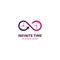 infinite time logo on isolated background, infinite symbol with clock logo modern concept
