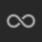 Infinity 3d loop logo from metallic normal lines endless symbol