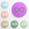 Infinity badge color set. Simple glyph, flat vector of web icons for ui and ux, website or mobile application