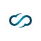 Infinity blue cloud logo design