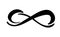 Infinity calligraphy vector illustration symbol. Eternal limitless emblem. Black mobius ribbon silhouette logo. Modern