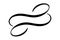 Infinity calligraphy vector illustration symbol. Eternal limitless emblem. Black mobius ribbon silhouette. Modern brush